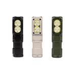 lampe torche rechargeable led beige noir vert olive moderne robuste deux diodes centralisée băng