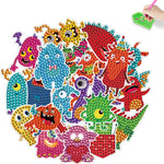 stickers décoration monstres colorés diamant adhésif kit débutants modernes enfants adultes