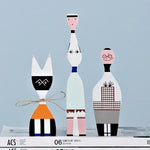 figurines decoratives modernes abstraites geometriques blanc noir rouge bleu gris beige triangles lignes noel