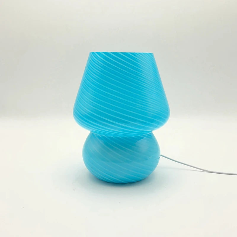 lampe table verre moderne jaune bleu transparent flux lumineux 60 249 led certification rohs