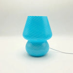 lampe table verre moderne jaune bleu transparent flux lumineux 60 249 led certification rohs