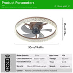 ventilateur led moderne télécommande blanc doré noir strass floral élégant chambre salon