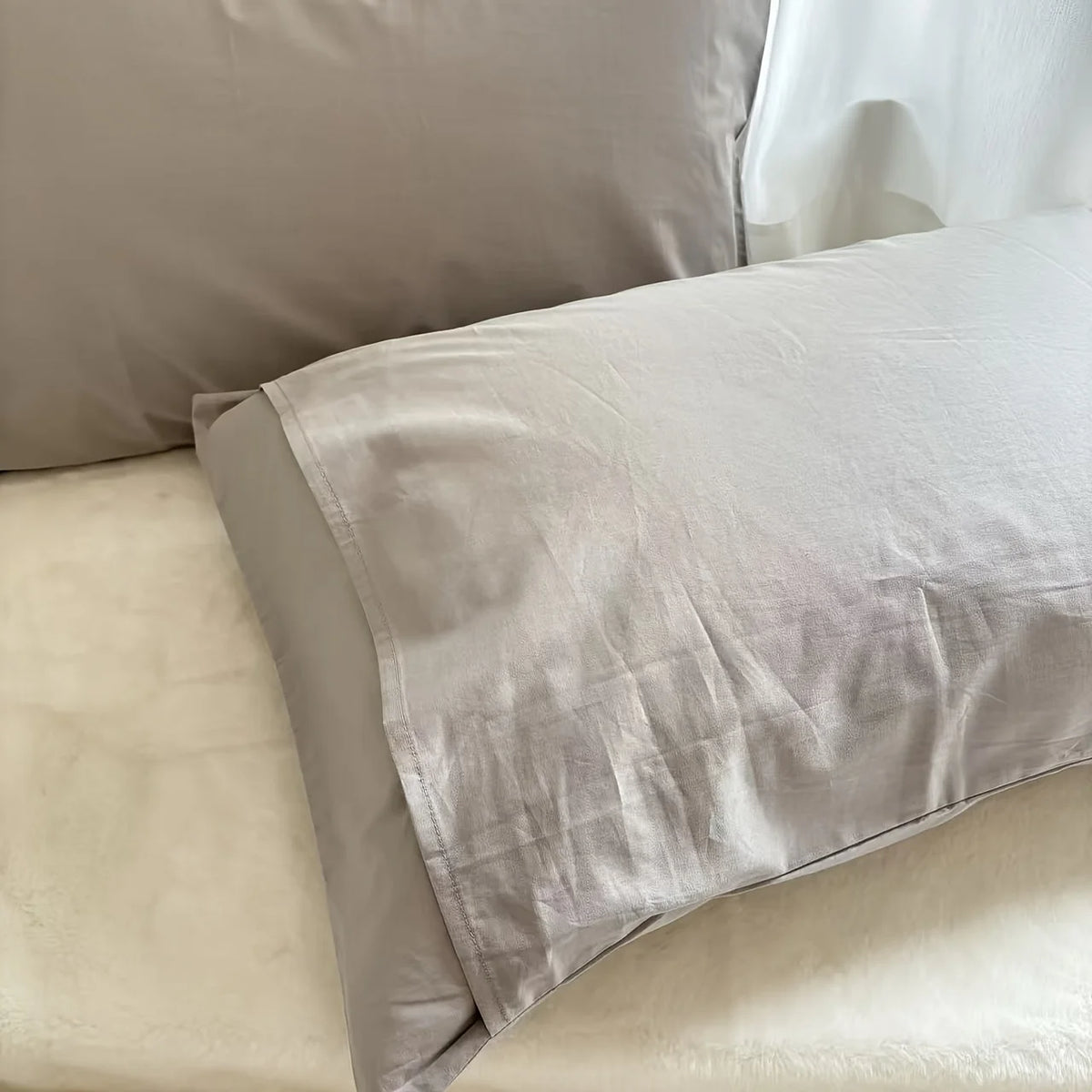 protège oreiller coton uni moderne housse protection lit bleu rose gris 50x80cm