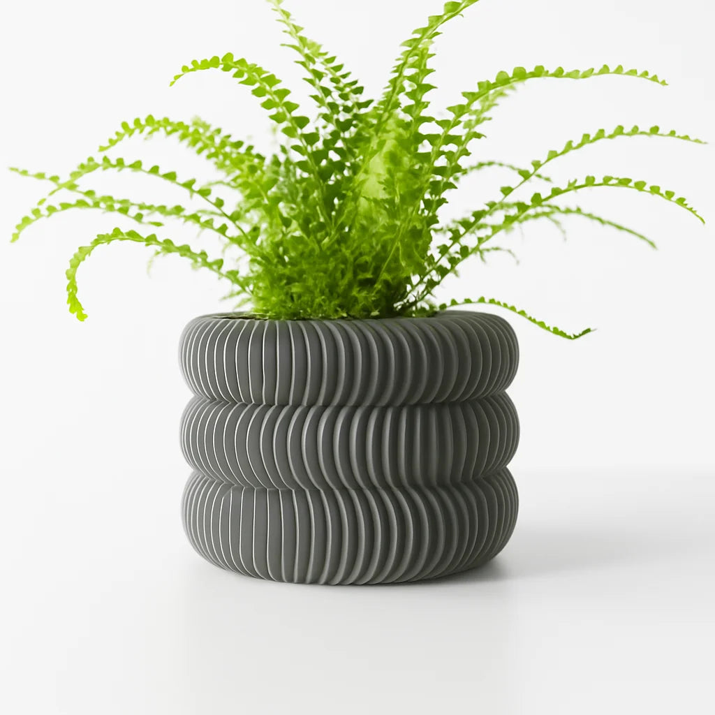 cache pot moderne rayures horizontales plante décoration maison plastique biodégradable écologique
