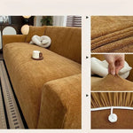 housse canapé marron clair texture lin moderne elastiques machine wash seater sofa cover