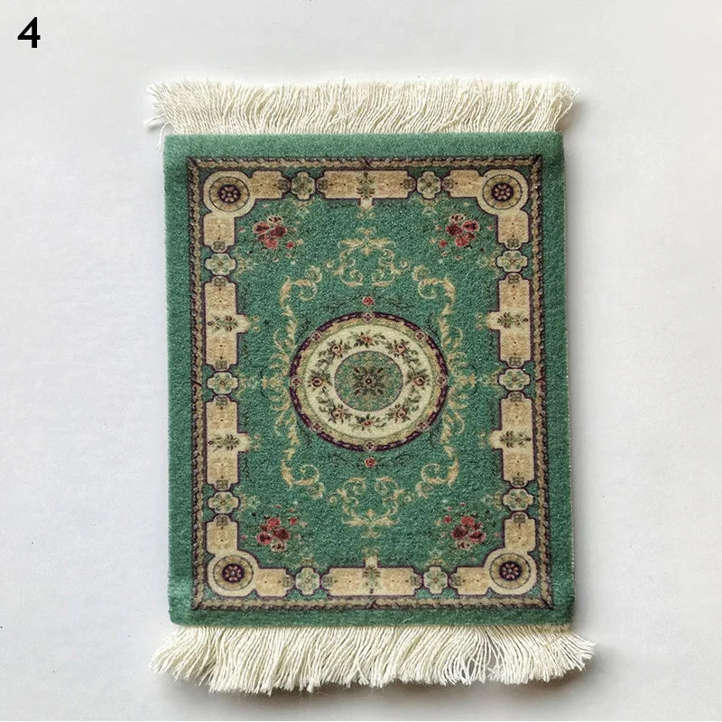 serviettes table servantes motifs géométriques floraux tissu épais rouge vert bleu beige traditionnel