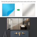 miroirs carrés adhésifs décoration murale moderne minimaliste 15x15cm 25x25cm 23x33cm
