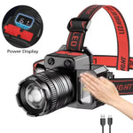lampe frontale led noire moderne zoom clip rechargeable usb