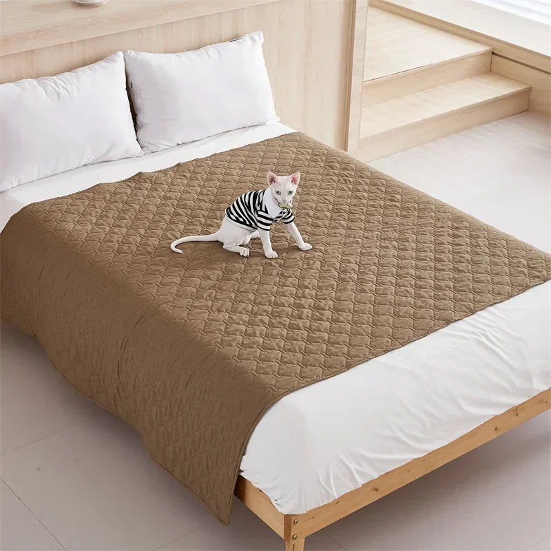 protège lit matelas anti saleté 100% polyester motif géométrique marron moderne fixations