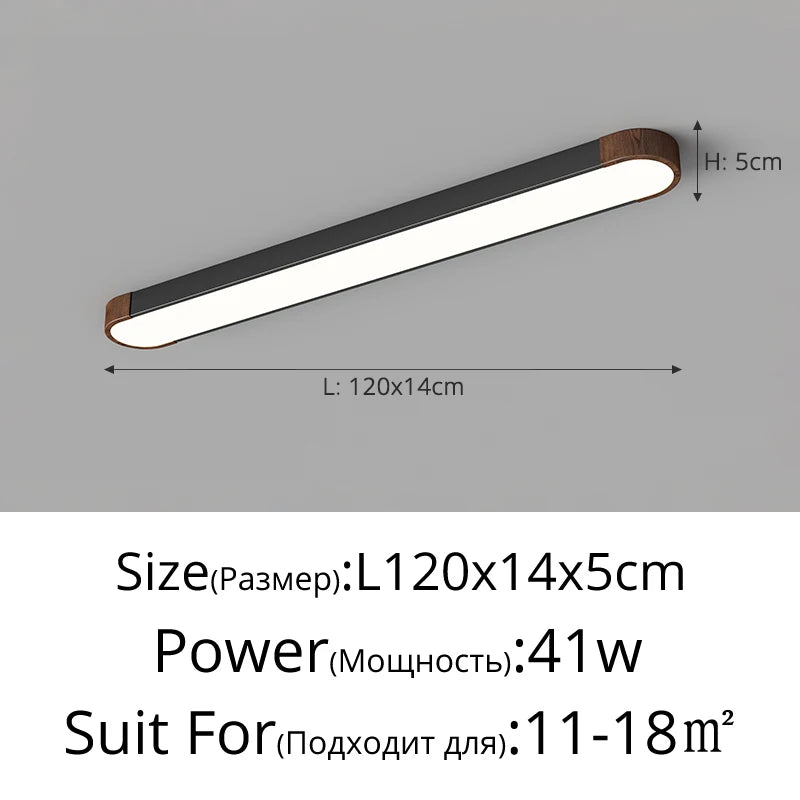plafonnier led moderne noir bois naturel contemporain autonome flux lumineux variable certifié ccc
