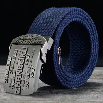 ceinture toile homme noire blanche rouge rayures horizontales boucle automatique moderne décontracté unisexe