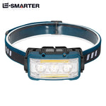 lampe frontale led rechargeable super brillante étanche hiking camping nocturne bleu turquoise noir jaune