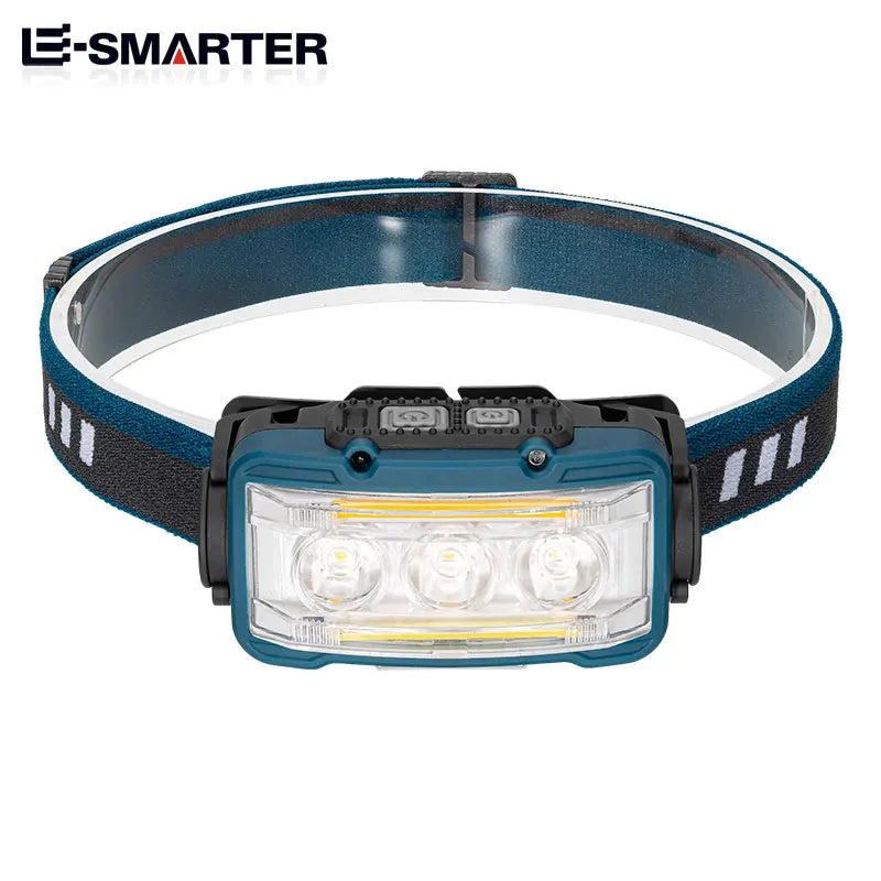 lampe frontale led rechargeable super brillante étanche hiking camping nocturne bleu turquoise noir jaune