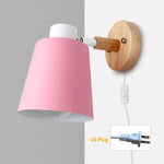 lampe murale moderne gris noir vert jaune blanc conique mate câble électrique prise interrupteur