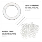 anneaux suspension transparents plastique modernes accessoires rideaux decoration intérieure sans motif blanc