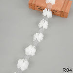 guirlande fleurs artificielles tissu polyester blanc rose bleu vert rouge noir modernes