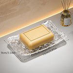 plateau savon transparent moderne texturé support rangement savon sans fixation
