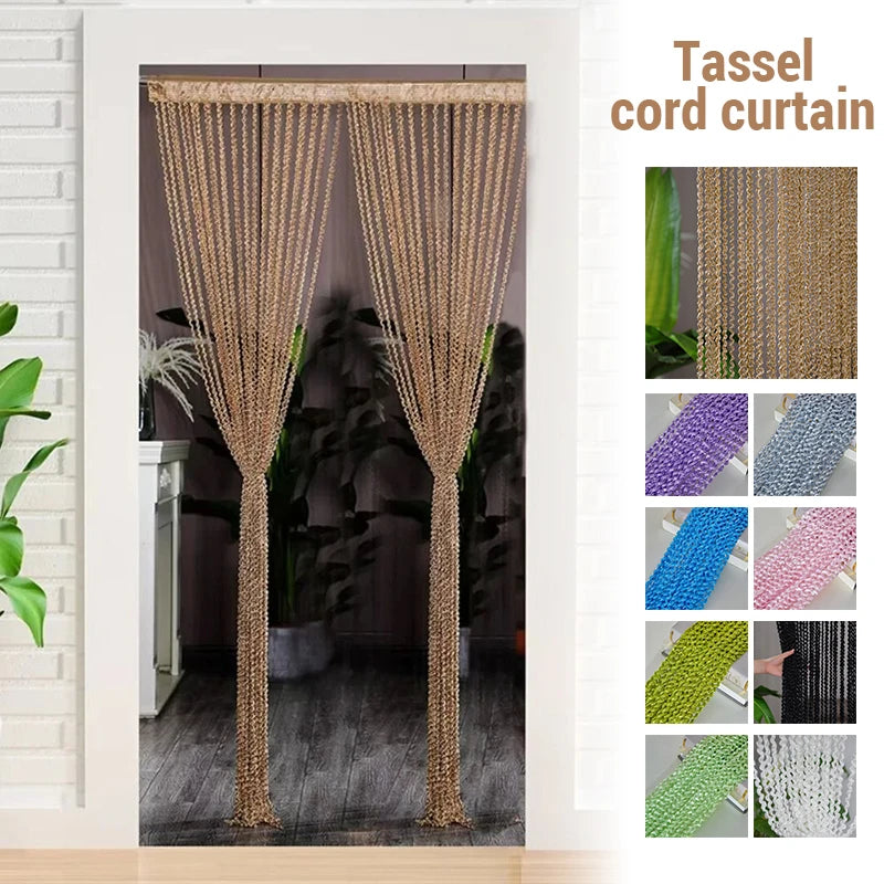 rideau chaîne or moderne 100x200cm tissu opaque porte chambre salon