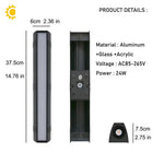 Eclairage led mural moderne imperméable aluminium noir 110 240v ip65 15.5cm 22cm 37cm 60cm