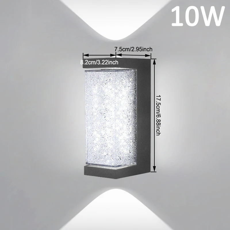 lampe murale moderne led 10w noir blanc texture granulée éclairage quotidien chambre salon entree