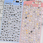 sticker kawaii animal transparent violet rose bleu clair panda lapin chat decoration scrapbooking bricolage