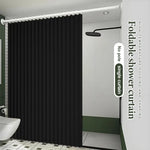 rideau douche pliable noir blanc bleu rayures verticales moderne salle bain étanche