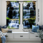 rideaux décoratifs cascade végétation luxuriante deux panneaux polyester moderne naturel