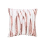 coussin carré rose clair rayé moderne hiver décoration salon canapé