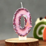 bougies numéraires pailletées rose violet blanc papillons relief décoration fil fixe anniversaire saint valentin