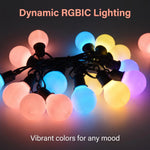 guirlande lumineuse multicolore boules sphériques clips moderne télécommande adaptateur usb alexa google assistant