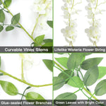 guirlande florale artificielle wisteria blanc vert mariage extérieur décoration romantique champêtreextérieur