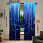 Rideau translucide bleu nuit pour salon