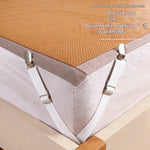 Support matelas blanc rayures clips métalliques moderne literie fixateur antidérapant abs
