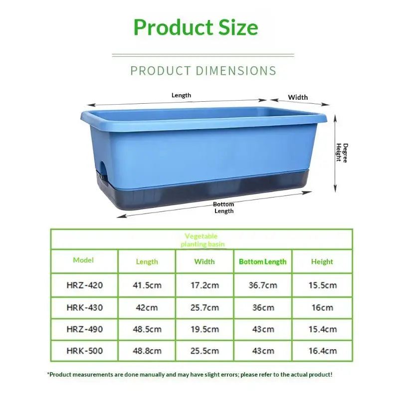 pot fleurs rectangulaire moderne vert blanc bleu drainage auto arrosant lisse pratique