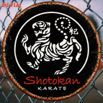 plaque métallique tigre stylisé shotokan karate noir blanche 20cm carré decoration murale sport dojo