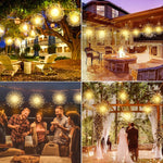 guirlande lumineuse solaire blanc doré feux d'artifice moderne clips extérieur modes éclairage festive jardin