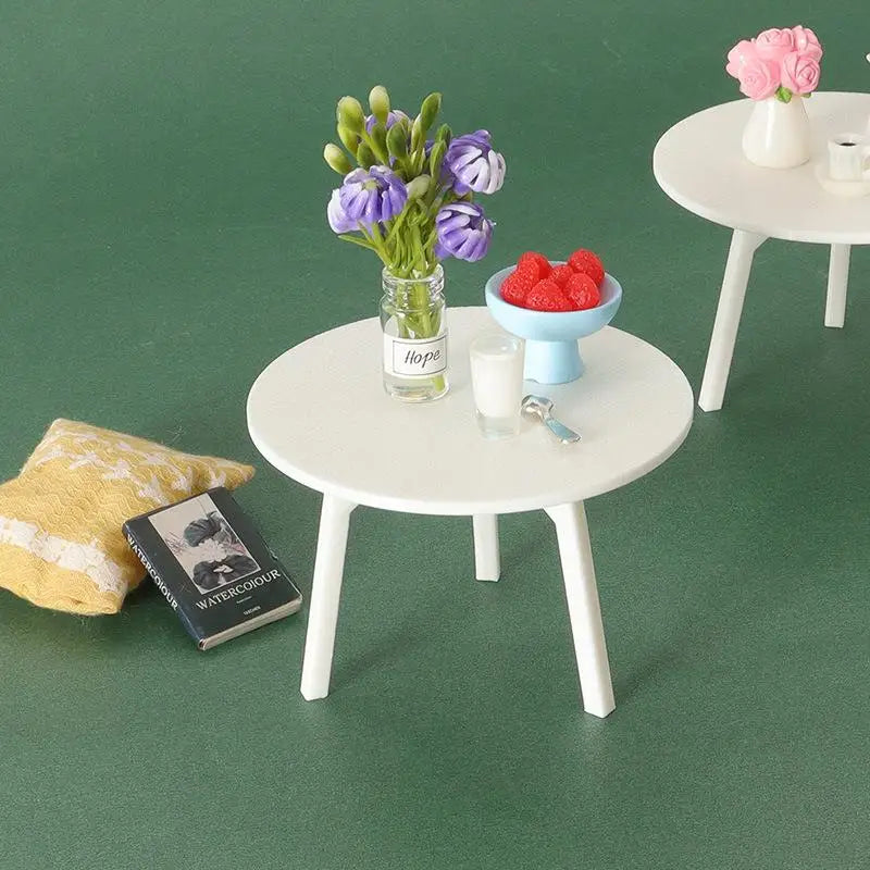 table ronde blanche minimaliste moderne décoration poupée diy accessoire enfant six douze ans