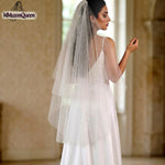 voile mariée pailleté transparent classique deux couches blanc femme