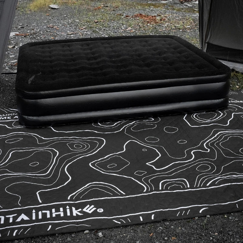 tapis pique nique imperméable oxford cloth cartographique moderne noir blanc 200cm 300cm camping