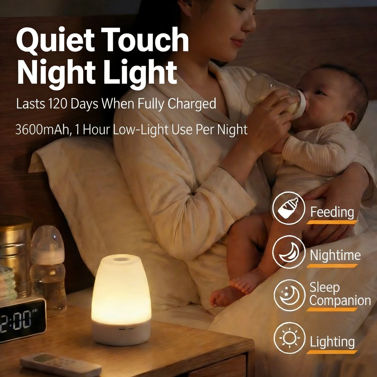 lampe chevet tactile rechargeable led blanc moderne sans fil USB veilleuse table couleurs dimmable