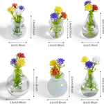 vases magnétiques transparents fleurs artificielles couleurs variées moderne minimaliste réfrigérateur maison