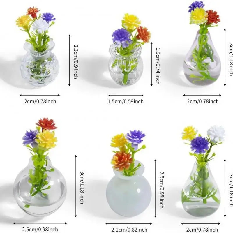 vases magnétiques transparents fleurs artificielles couleurs variées moderne minimaliste réfrigérateur maison