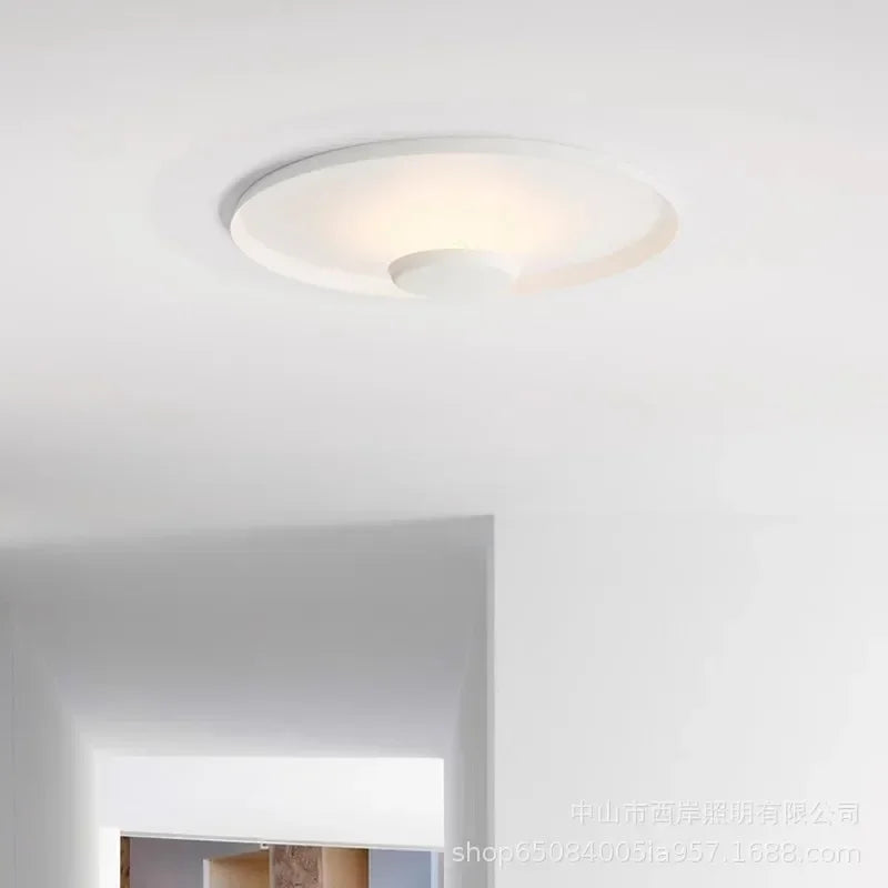 plafonnier led moderne minimaliste blanc gris rose rond lisse opaquet tactile