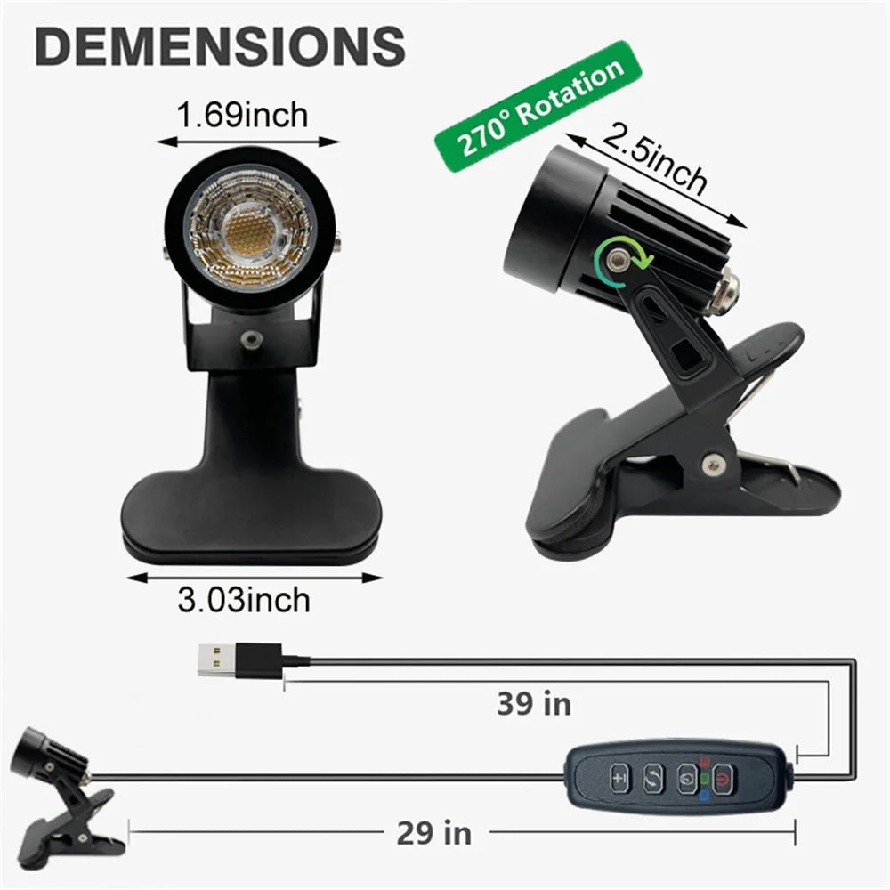 lampe sol led pinces réglable moderne noir clip intégré lumière table chambre atelier
