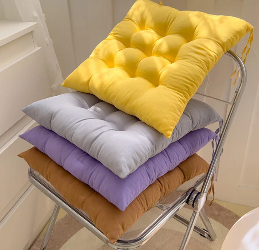 coussin siège carré solide amovible lavable polyester coton moderne confortable couleur marron