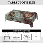 nappe table vintage carte ancienne compas motifs géométriques bleu clair marron adaptée tables