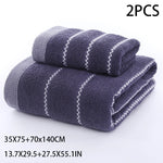 serviettes bain coton rayées gris marron classiques grandes tailles absorbantes maison