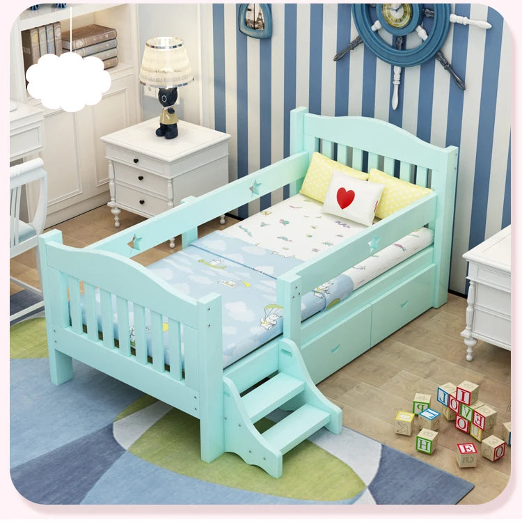 lit enfant bois rose bleu blanc naturel classique sans motif tapis jouets commode