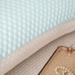 oreiller haut 3d bleu clair texture géométrique coton polyester moderne voyage lit