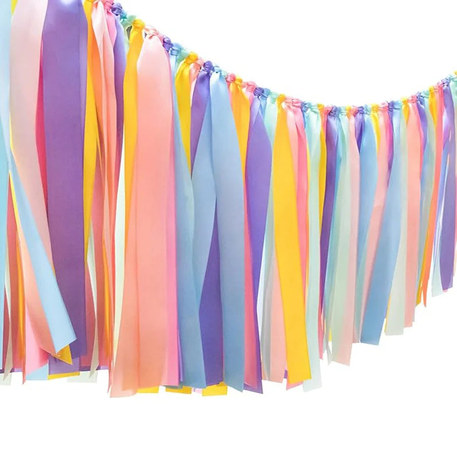 guirlande arc ciel franges polyester festif mariage anniversaire décoration événement festif